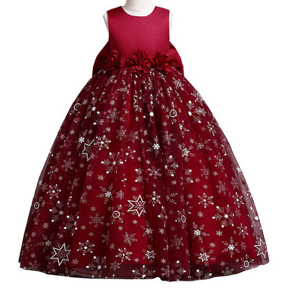 Girls Printed Mesh Tulle Tutu Dress